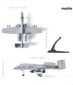 1/100 A-10 Thunderbolt II (Warthog) Attack Pre-Build Diecast Metal Aircraft Model Kits VX-23 Replica Military Plane for Display Collection or Gift