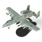 1/100 A-10 Thunderbolt II (Warthog) Attack Pre-Build Diecast Metal Aircraft Model Kits VX-23 Replica Military Plane for Display Collection or Gift