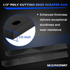 1/2" Heavy Duty Poly Cutting Edge Scraper Bar Compatible with John Deere 54" Front Mount Snow Blade Plow, Replace# M75679