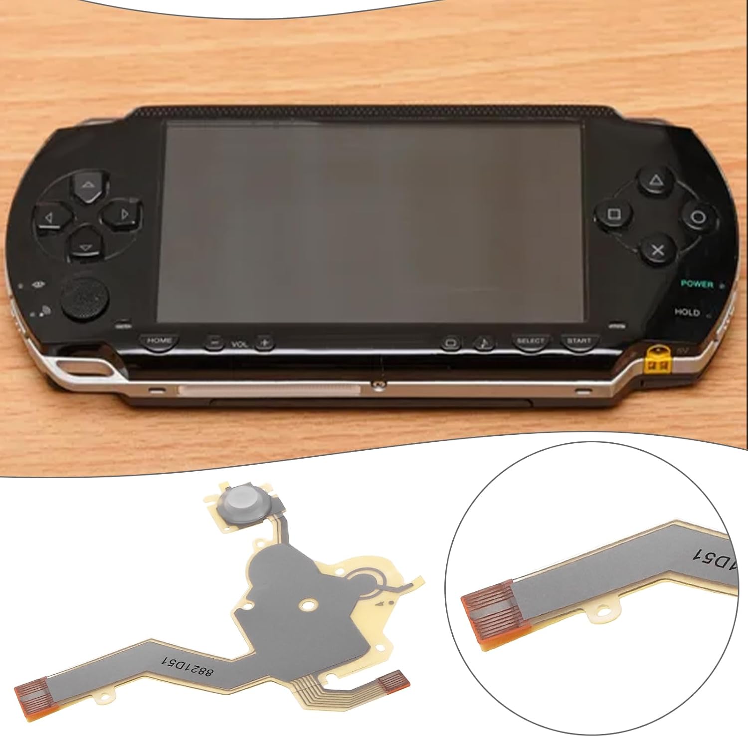 1 Set Flex Cable with Left Key Volume Right Keypad Buttons Controllers Ribbon Connector Replacement Part Compatible with Sony PSP 2000