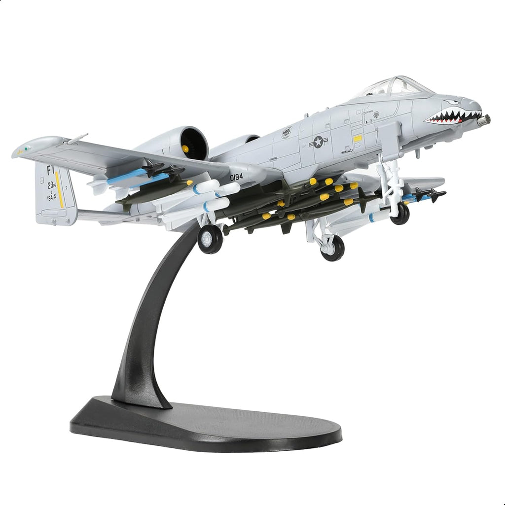 1/100 A-10 Thunderbolt II (Warthog) Attack Pre-Build Diecast Metal Aircraft Model Kits VX-23 Replica Military Plane for Display Collection or Gift