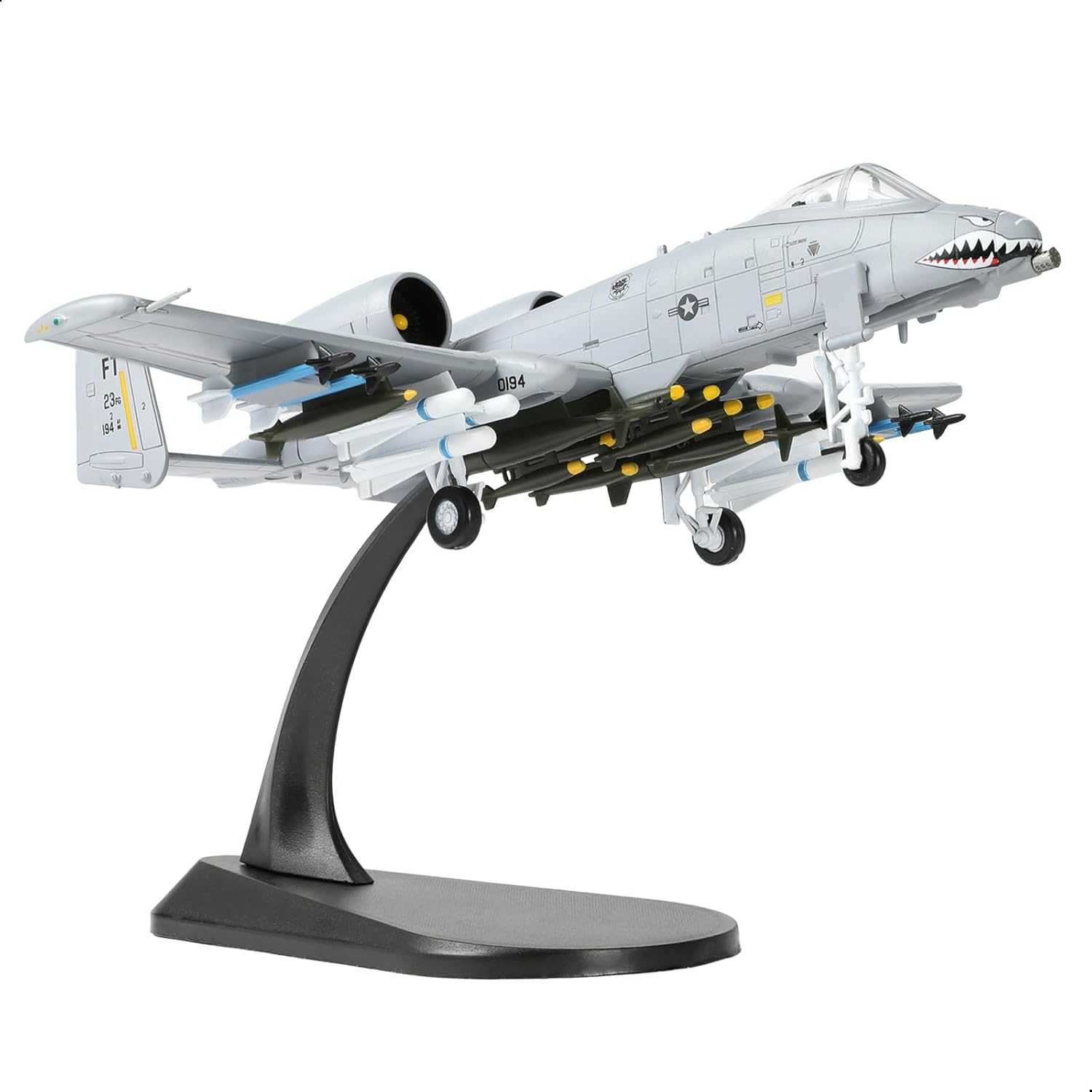 1/100 A-10 Thunderbolt II (Warthog) Attack Pre-Build Diecast Metal Aircraft Model Kits VX-23 Replica Military Plane for Display Collection or Gift