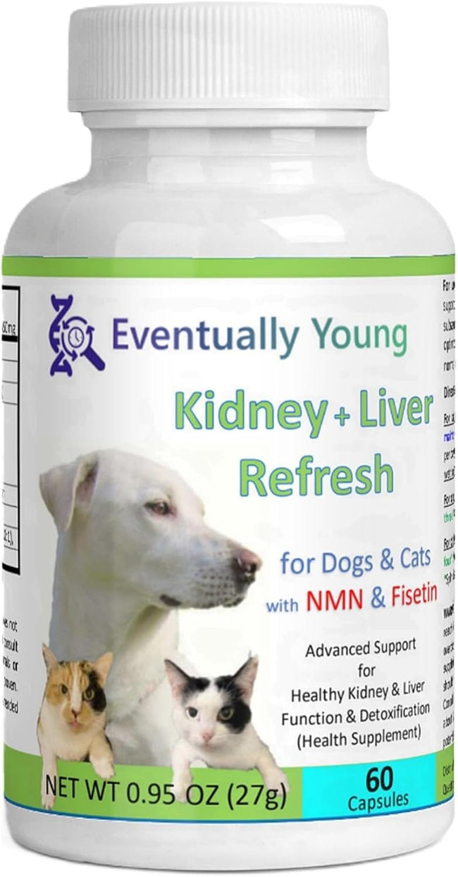 12-in-1 CKD Kidney Support Restore 4 Cats & Dogs: Super Phosphate Binder w/NMN, Fisetin, Antioxidants, Pre & Probiotic 4 Healthy Kidney & Liver Functions (60 Caps) Hover Image