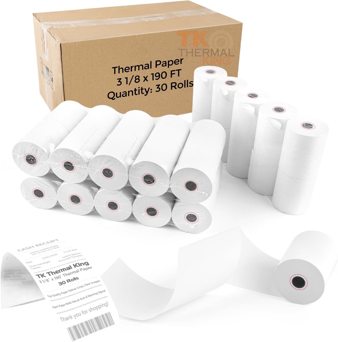 (100 Rolls) 2 1/4" x 50' Thermal Paper, POS Receipt Paper for Retail Business Cash Register, Fits All Credit Card Terminal
