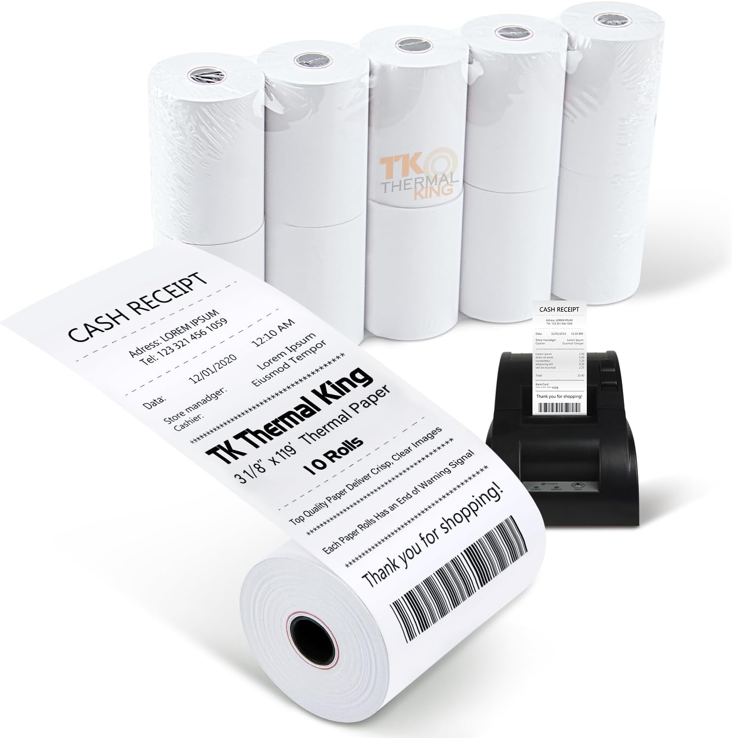 (100 Rolls) 2 1/4" x 50' Thermal Paper, POS Receipt Paper for Retail Business Cash Register, Fits All Credit Card Terminal