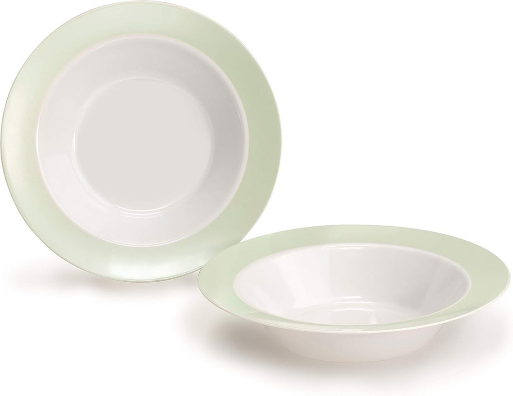 " OCCASIONS " 120 Plates Pack, Disposable Wedding Party Plastic Plates (7.5'' Appetizer/Dessert Plate, Rio in White & Pearled Green)