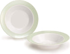 " OCCASIONS " 120 Plates Pack, Disposable Wedding Party Plastic Plates (7.5'' Appetizer/Dessert Plate, Rio in White & Pearled Green)
