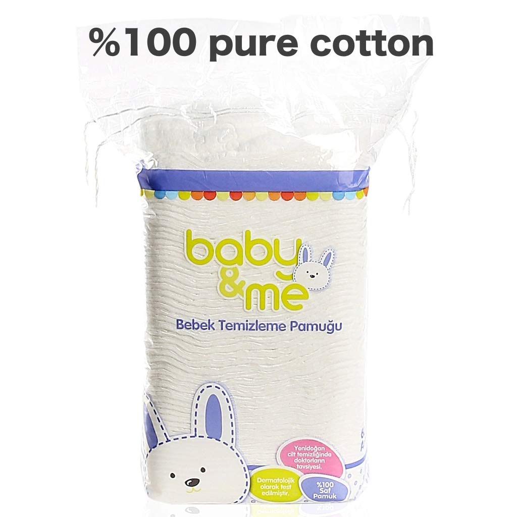 100% Cotton Baby Pads, (Total 900 Counts in 15 Packs) Squares Cotton pad for Baby Care Pads (15 Pack)