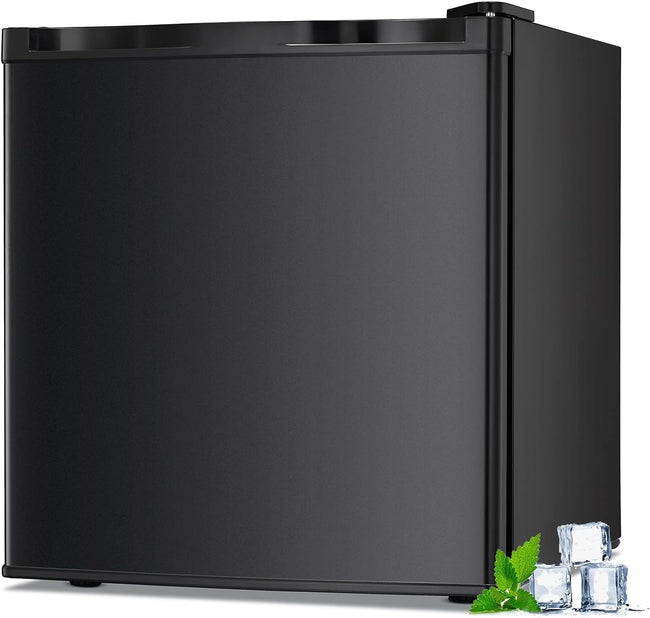 1.1 Cu.ft Small Upright Freezer, Mini Freezer with Removable Shelves, Adjustable Thermostat, Reversible Door Hinge, Quiet for Home/Dorm/Office/Kitchen, Black Hover Image