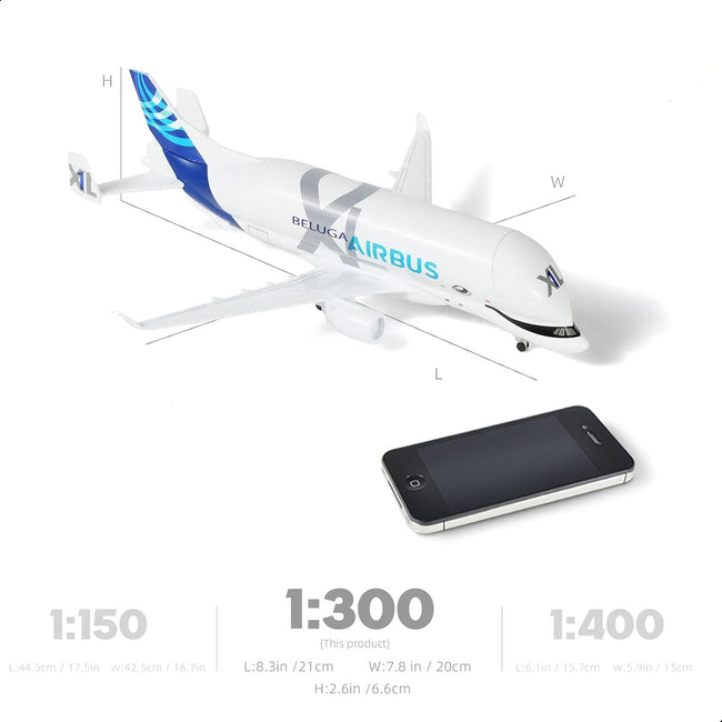 1/300 A330 Beluga XL1 Diecast Metal Airplane Model Kit with Stand (7.7 inches) for Airbus a330-743L Super Transport Beluga Model for Adult Plane Aviation Enthusiasts Collectible or Gift Main Image