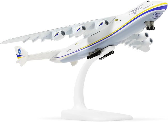 1/400 Scale Antonov-225 Mriya Military Transport Aircraft Miniature Ukrainian Painting Metal Diecast Carrier Airplane Model with Metal Stand for Aviation Enthusiasts Adults Collection or Gift Hover Image