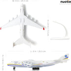 1/400 Scale Antonov-225 Mriya Military Transport Aircraft Miniature Ukrainian Painting Metal Diecast Carrier Airplane Model with Metal Stand for Aviation Enthusiasts Adults Collection or Gift