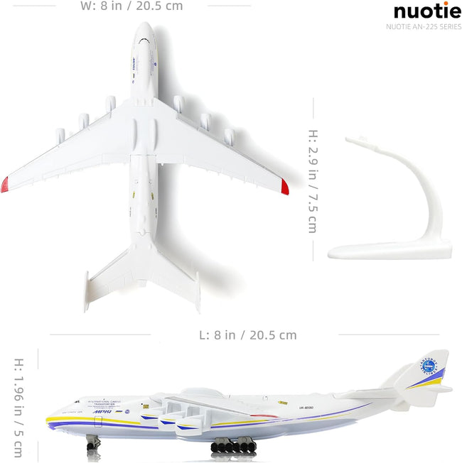 1/400 Scale Antonov-225 Mriya Military Transport Aircraft Miniature Ukrainian Painting Metal Diecast Carrier Airplane Model with Metal Stand for Aviation Enthusiasts Adults Collection or Gift Main Image