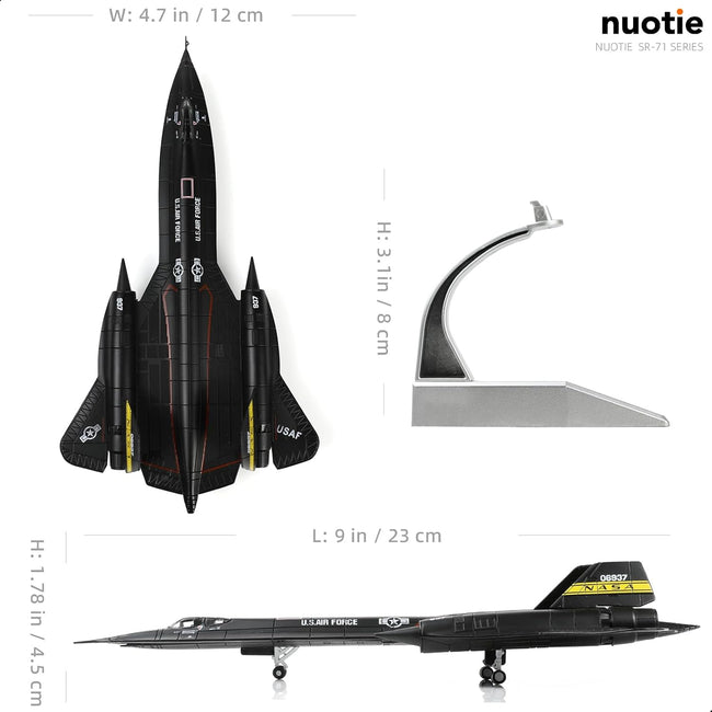 1/144 SR-71 Blackbird Diecast Metal Aircraft Model Kit Pre-Build Replica Military for Display Collection or Gift Main Image