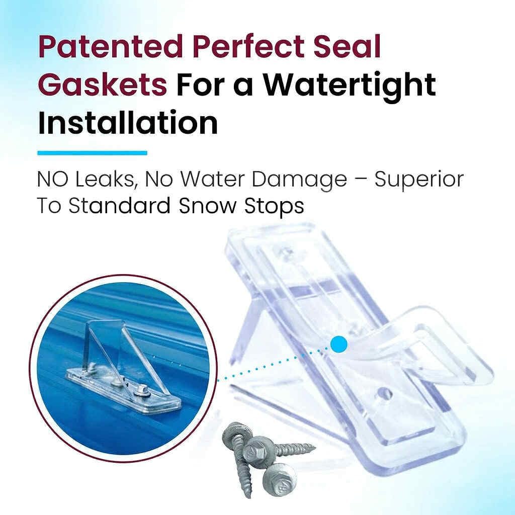 10 Pack Snow Guards for Metal Roofs – with Perfect Seal Gaskets & Screws – Heavy-Duty Polycarbonate Roof Snow Stops Prevent Sliding Snow & Ice | Made in USA