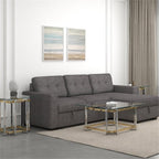 !nspire Contemporary Square Glass & Metal Coffee Table in Silver & Gold