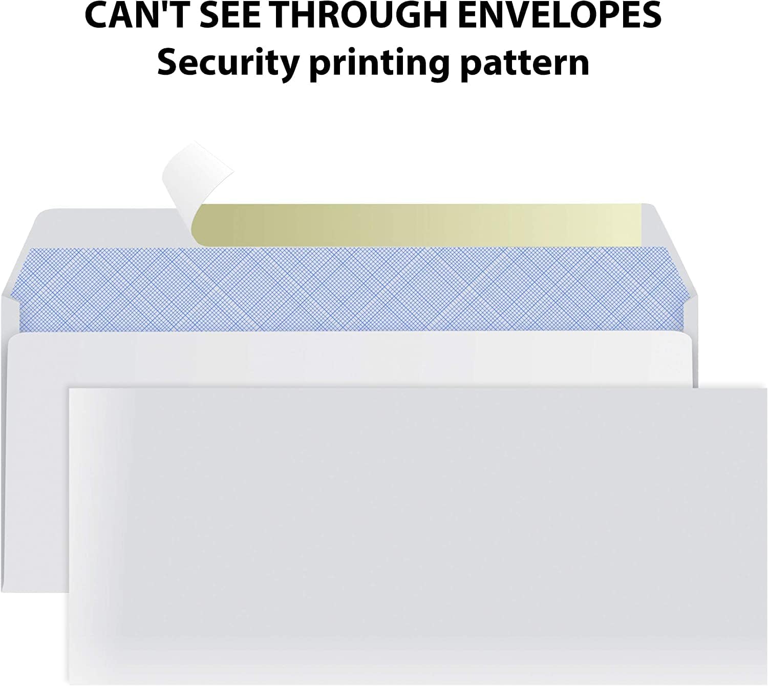 #10 Envelopes Letter Size Self Seal | 1,000 Business Mailing Security Peel and Sealing Envelope | 100% Tinted | no 10 White Windowless Legal Regular Plain Envelops Pack | 4-1/8 x 9-1/2 Inches | 24 LB