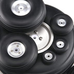 1 Pairs PU Wheels W/Aluminum Core Alloy Hub 1Inch/1.25/1.5/1.75/2/2.25/2.5/2.75/3/3.25/3.5/3.75/4/4.5/5"; for RC Airplane Model(95mm 3.75inch)