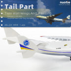 1/400 Scale Antonov-225 Mriya Military Transport Aircraft Miniature Ukrainian Painting Metal Diecast Carrier Airplane Model with Metal Stand for Aviation Enthusiasts Adults Collection or Gift