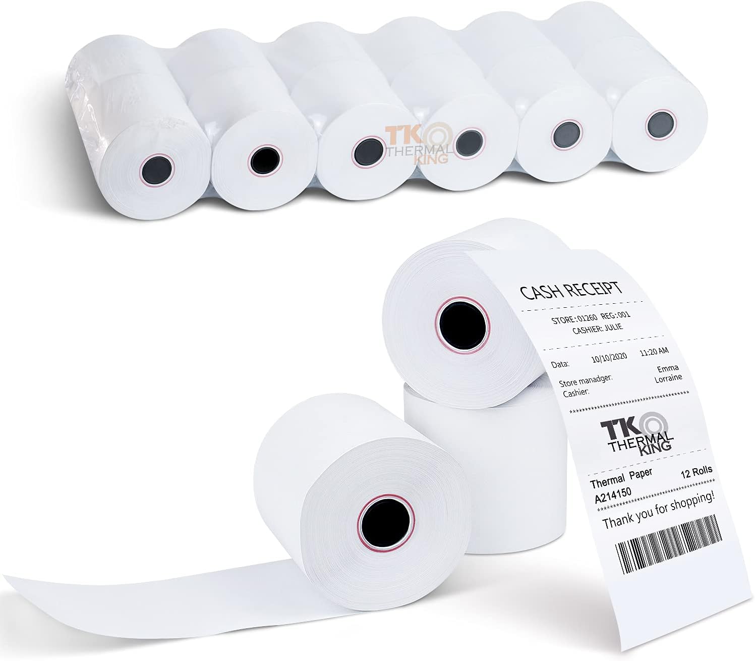 (100 Rolls) 2 1/4" x 50' Thermal Paper, POS Receipt Paper for Retail Business Cash Register, Fits All Credit Card Terminal