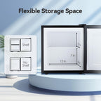 1.1 Cu.ft Small Upright Freezer, Mini Freezer with Removable Shelves, Adjustable Thermostat, Reversible Door Hinge, Quiet for Home/Dorm/Office/Kitchen, Black