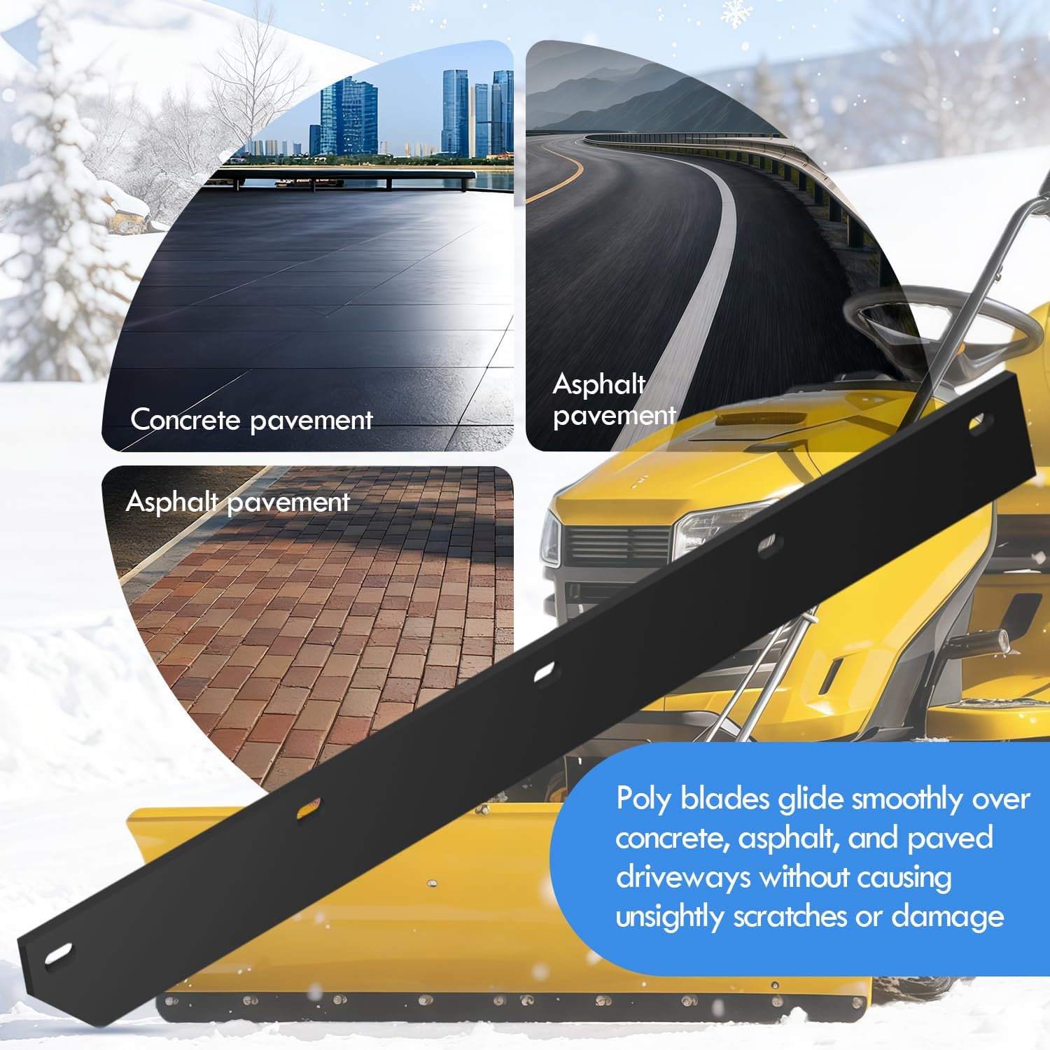 1/2" Poly Cutting Edge for Snow Plow, John Deere Snow Plow Attachment Direct Replacement 54” Snow Plow Model M75674,Easy Installation