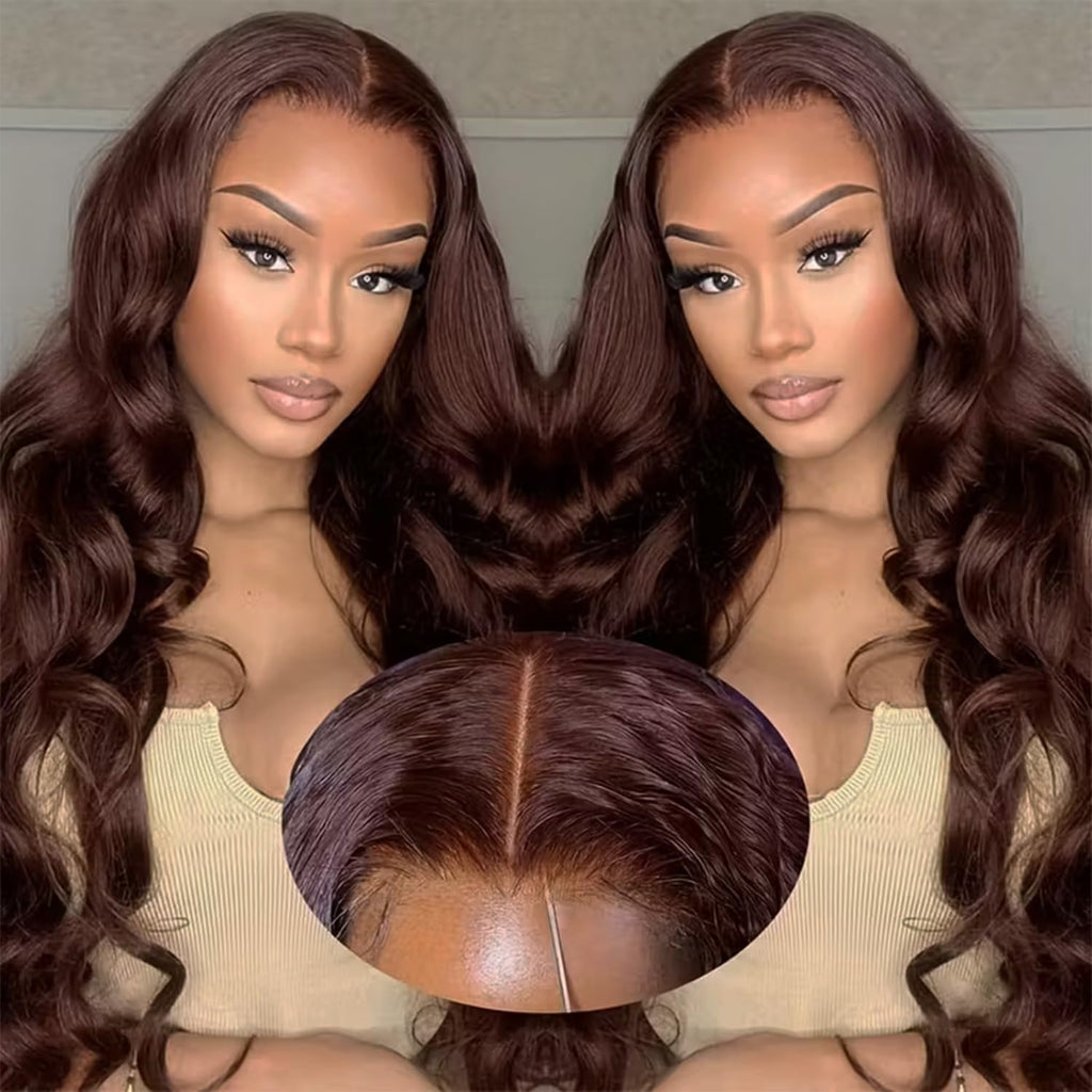 Blended Hair 28 Inch Highlight Ombre Lace Front Wig Wear and Go Glueless Wig 1B/30 Body Wave Wig Bio-Hybrid Memory Core™ Premium Fiber/Human Hair 220% Density