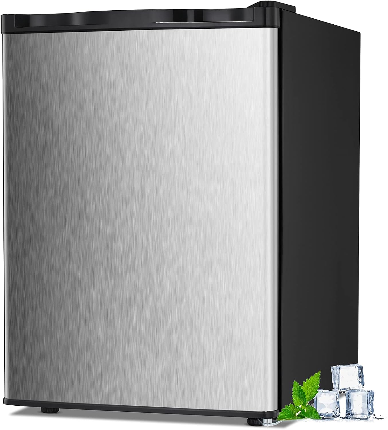 1.1 Cu.ft Small Upright Freezer, Mini Freezer with Removable Shelves, Adjustable Thermostat, Reversible Door Hinge, Quiet for Home/Dorm/Office/Kitchen, Black