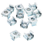 1/4-20 Cage Nut, 10Pcs Snap-in Cage Nuts, Carbon Steel Zinc Plated Metric Nut for Server Rack Cabinet, Silver