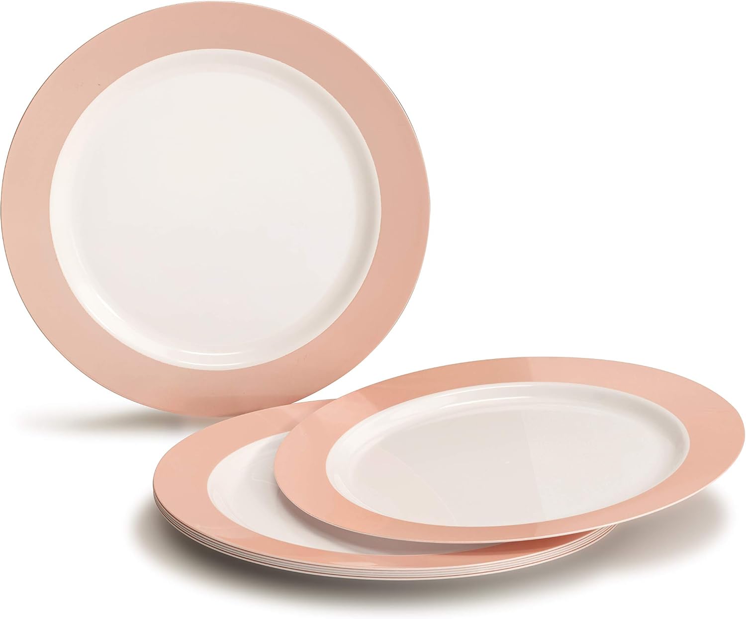 " OCCASIONS " 120 Plates Pack, Disposable Wedding Party Plastic Plates (7.5'' Appetizer/Dessert Plate, Rio in White & Pearled Green)