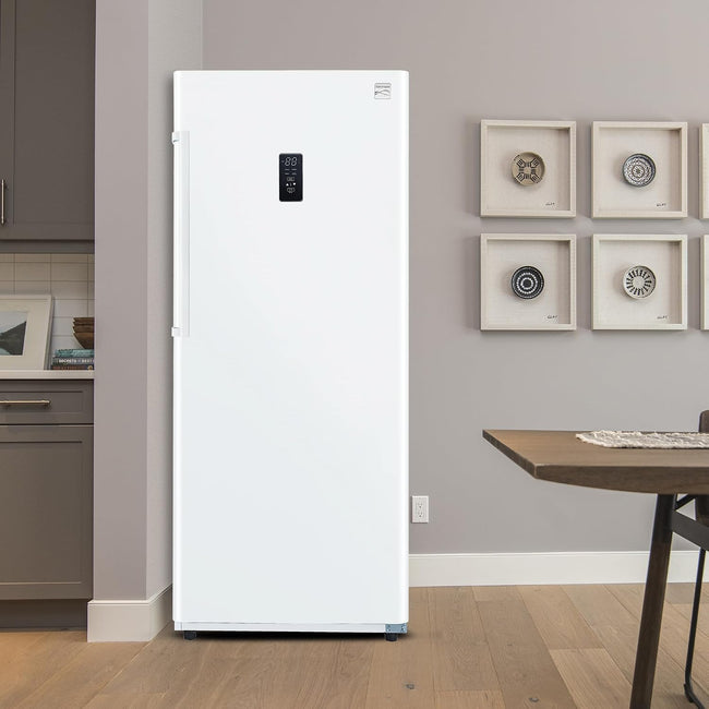 "Kenmore Upright freezer - Convertible Refrigerator/Freezer, 4 Shelves, Garage Ready, Meat Storage, Auto Defrost, Congelador For Home, Apartment, Cottage, Basement, 17.0 Cubic Feet Capacity, White " Main Image
