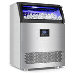 100LBS/24H High Output - Commercial Ice Maker with 20LBS Storage Bin - Dual Water Inlets, 36 Ice Cubes/Cycle, 15" Compact Undercounter/Freestanding Design - Self-Cleaning for Home Bars, Outdoor