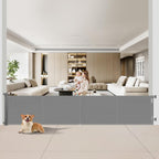 120 inch Retractable Baby Gates 34 inch Tall, Retractable Gate with Reinforced Strip Design to Prevent Crawling Through, 10 FT Extra Wide Retractable Dog Gate for Indoor/Outdoor