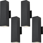 Outdoor Light Fixture,Black Outdoor Porch Light,Up and Down Modern Exterior Wall Light for for Front Door,Patio,Garage Include 4 * 7W Warm White LED Bulbs,Waterproof,Aluminum,2Packs