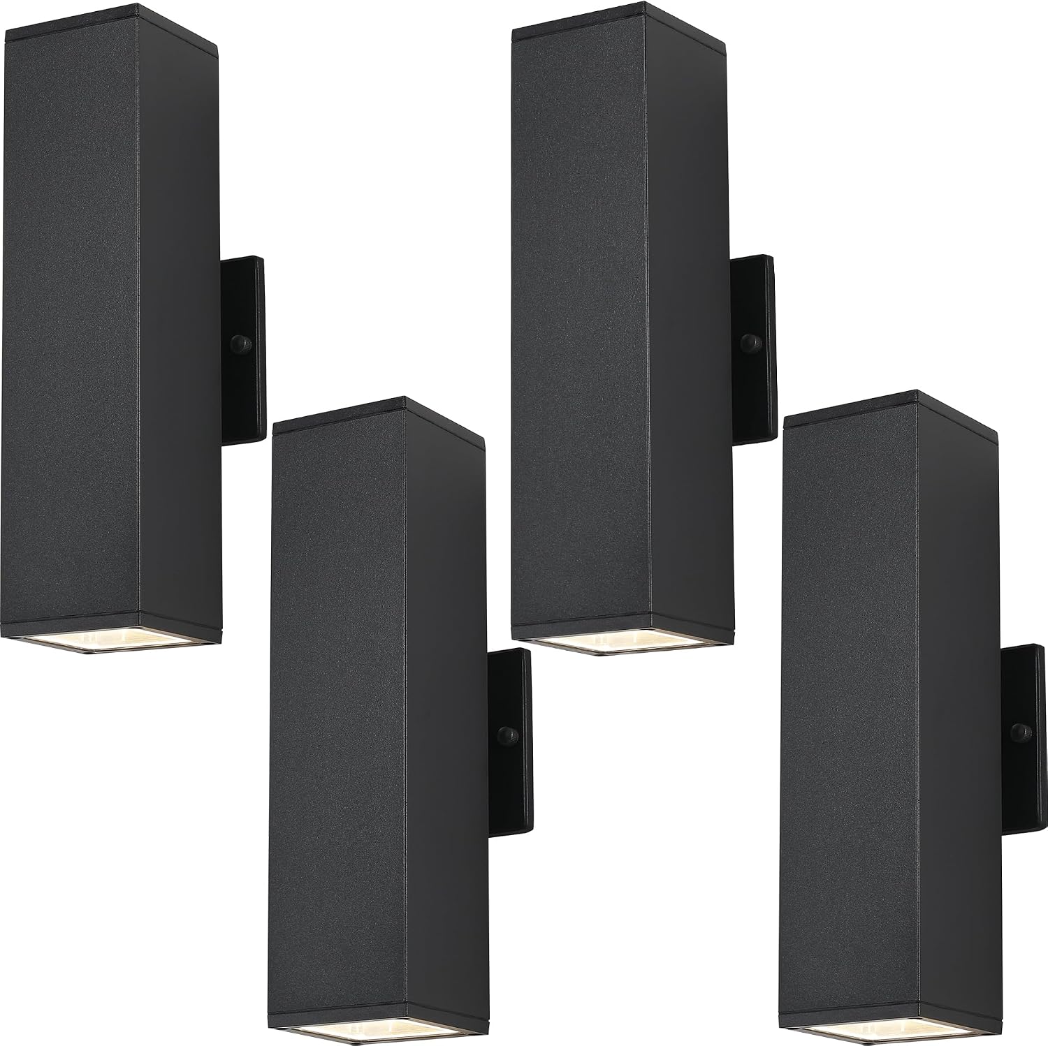 Outdoor Light Fixture,Black Outdoor Porch Light,Up and Down Modern Exterior Wall Light for for Front Door,Patio,Garage Include 4 * 7W Warm White LED Bulbs,Waterproof,Aluminum,2Packs