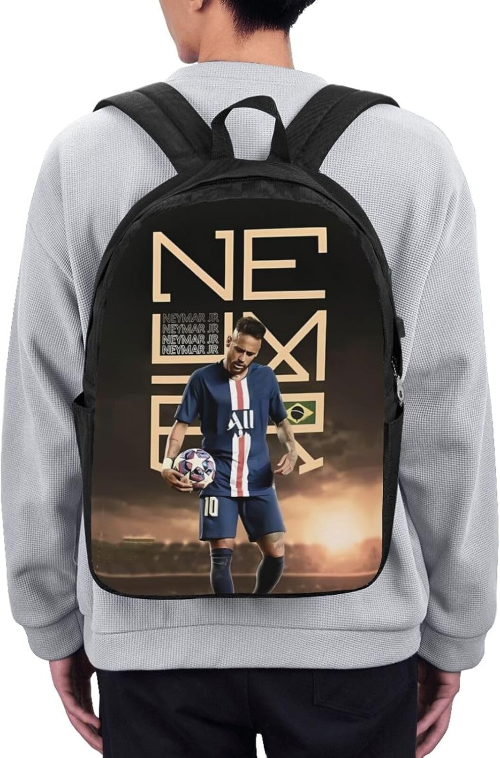 #10 Neymar Adult Backpacks Bag Laptop Bag Bookbag Usb Backpack 17 Inch For Daily