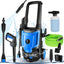 , .5 18 High Power Washer with 4 Nozzles, Soap Bottle for Cleaning Car/Driveway/Patio (Blue), SY529285