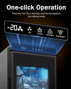 1.6" Crystal Clear Ice Maker Countertop-Produces 9 Clear Cubic Ice per Hour, 24H Timer, Self-Cleaning Countertop Ice Cube Maker with 5 Ice Cube Sizes for Whiskey & Cocktails, ETL Listed