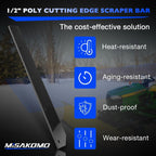 1/2" Heavy Duty Poly Cutting Edge Scraper Bar Compatible with John Deere 54" Front Mount Snow Blade Plow, Replace# M75679
