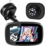1080P Baby Car Mirror, Shybaby 4.3" Baby Car Camera Monitor with 170° Wide View, HD Night Vision Function and Reusable Sucker Bracket, Safety Rear Facing Cars Set Camera for Infants Kids Toddlers