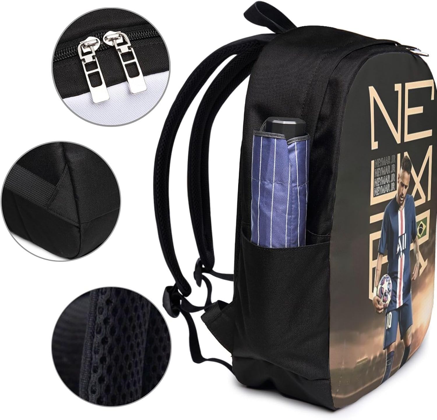 #10 Neymar Adult Backpacks Bag Laptop Bag Bookbag Usb Backpack 17 Inch For Daily