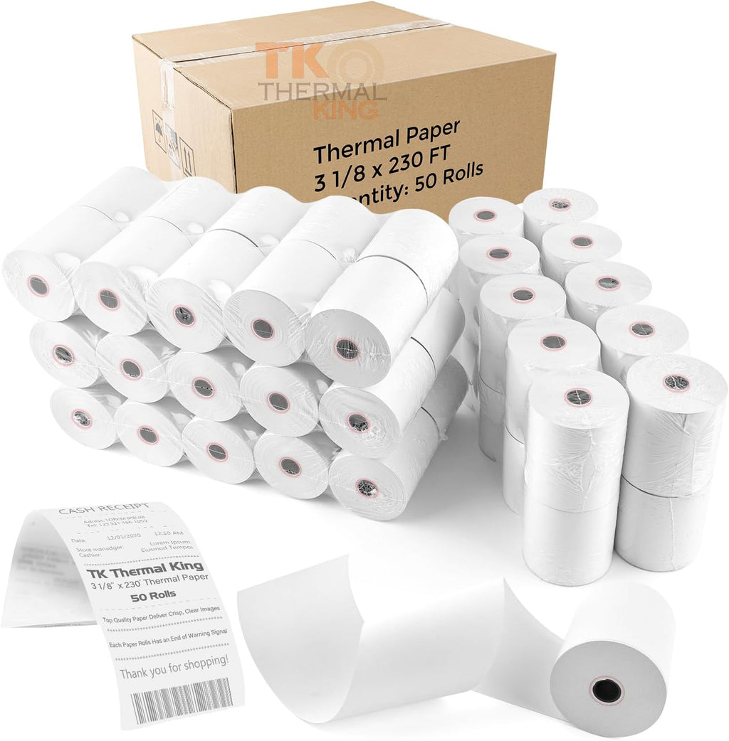 (100 Rolls) 2 1/4" x 50' Thermal Paper, POS Receipt Paper for Retail Business Cash Register, Fits All Credit Card Terminal