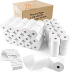 (100 Rolls) 2 1/4" x 50' Thermal Paper, POS Receipt Paper for Retail Business Cash Register, Fits All Credit Card Terminal