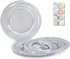 " OCCASIONS " 120 Plates Pack, Extra Heavyweight Disposable Vintage Wedding Party Plastic Plates (11'' Dinner Plate, Chateau in Blue)