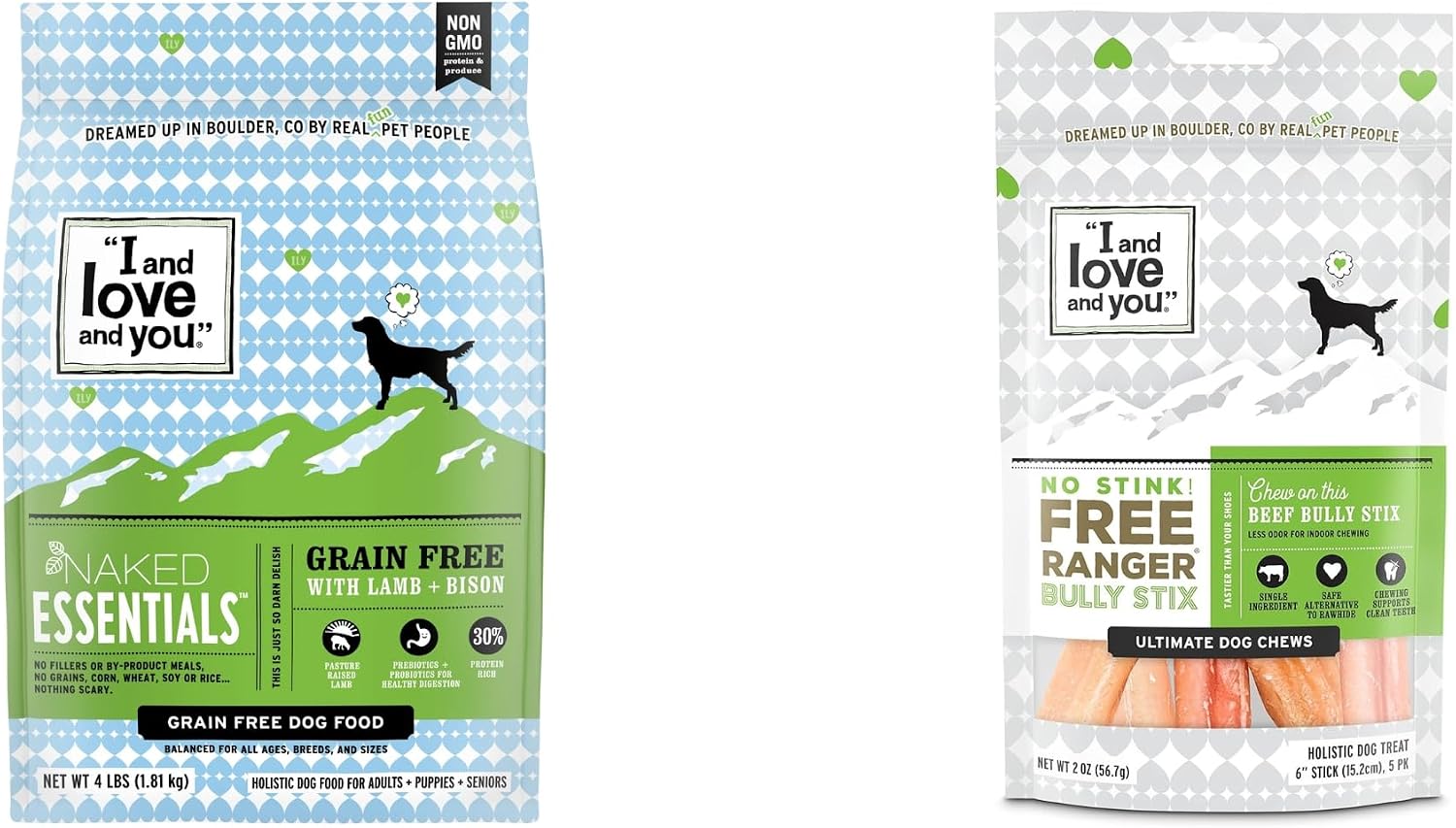 "I And Love And You" No Stink! Bully Stick + Naked Essentials Lamb & Bison