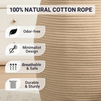 105L Extra Large Laundry Hamper Basket by Fiona's magic, Woven Tall Clothes Hamper for Storage Blanket, Toys and Dirty Cothes in Bedroom and Living Room Organizer, Brown & Black