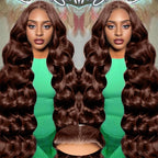 Blended Hair 28 Inch Highlight Ombre Lace Front Wig Wear and Go Glueless Wig 1B/30 Body Wave Wig Bio-Hybrid Memory Core™ Premium Fiber/Human Hair 220% Density