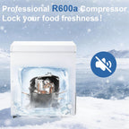1.8 Cu.Ft Chest Freezer with 7 Temperature Settings, Quiet Compact Deep Freezer with Removable Basket, Mini Freestanding Freezer for Apartment, Kitchen, RV, Office, Restaurant
