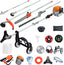 Gas Weed Eater 52cc, 2.3KW 2-Stroke Gas Powered Weed Wacker with Hedge Trimmer, Pole Saw, Brush Cutter & Auxiliary Wheel, Multi-Functional Lawn Care Tool for Yard, Garden Orange