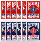 1 Dozen Pinochle Poker Playing Cards - 6 Blue & 6 Red Decks!